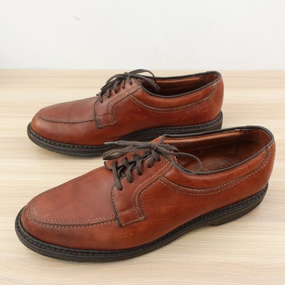 ALLEN EDMONDS Derby Shoes Men 10 D Brown Leather Split Toe Moc Wilbert USA‎